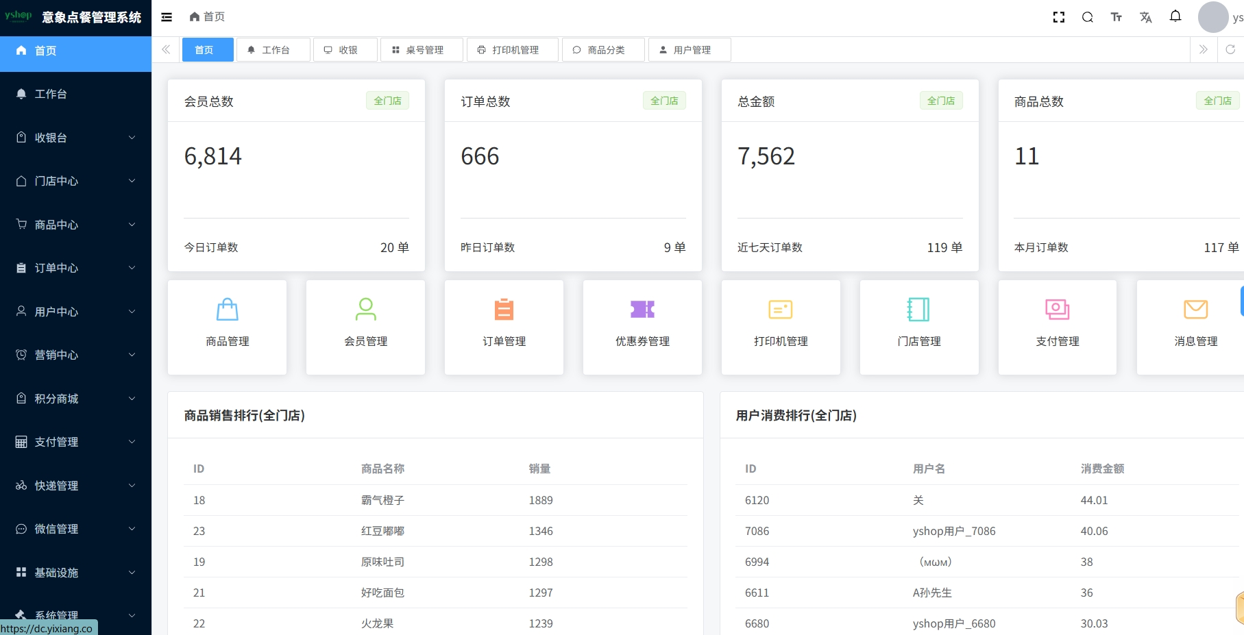 意象桌面扫码点餐系统小程序源码 开源可商用