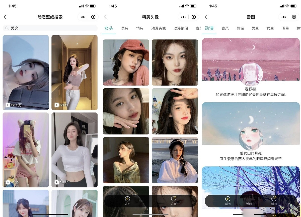 最新版云开发壁纸小程序源码/新版大气UI微信QQ双端壁纸小程序源码
